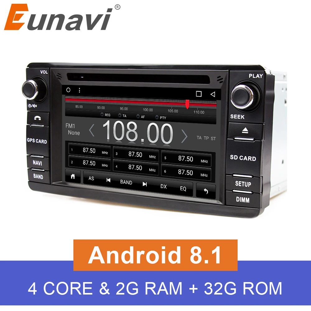 Автомагнитола Eunavi 2DIN Android 8 1 DVD плеер для MITSUBISHI OUTLANDER 2013 2016 GPS Outlander Pajero DAB + wifi bluetooth