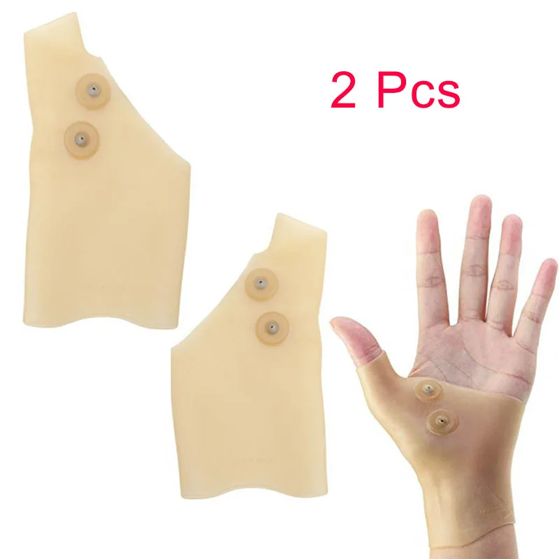 2 Pcs Silicone Magnetic Therapy Gel Wrist Glove Support Hand Pain Ease Healthcare LDIR889 | Красота и здоровье