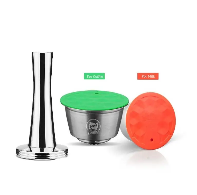 Нержавеющая сталь Rusable Dolce Gusto Кофе Капсула Для Nescafe с фильтром uesed 200 время кофе молотого вскрытия ложка клип - Цвет: 1 milk 1coffee 1tamp