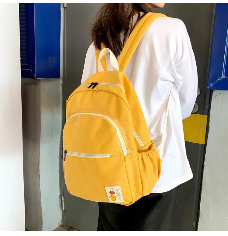 

Yellow Backpack for Teenage Girls Women Female School Backpack Backpack