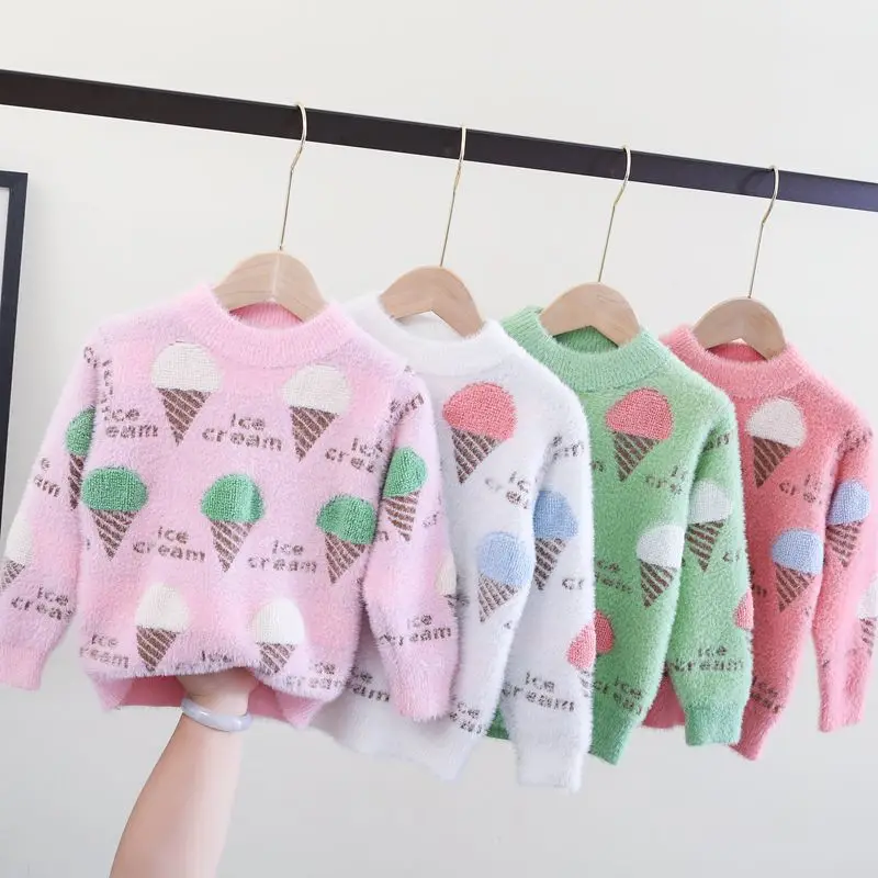 

Girl'S Sweater Pullover 2019 Autumn And Winter Korean-style Big Boy Sweater Kids' Sweater Ice Cream
