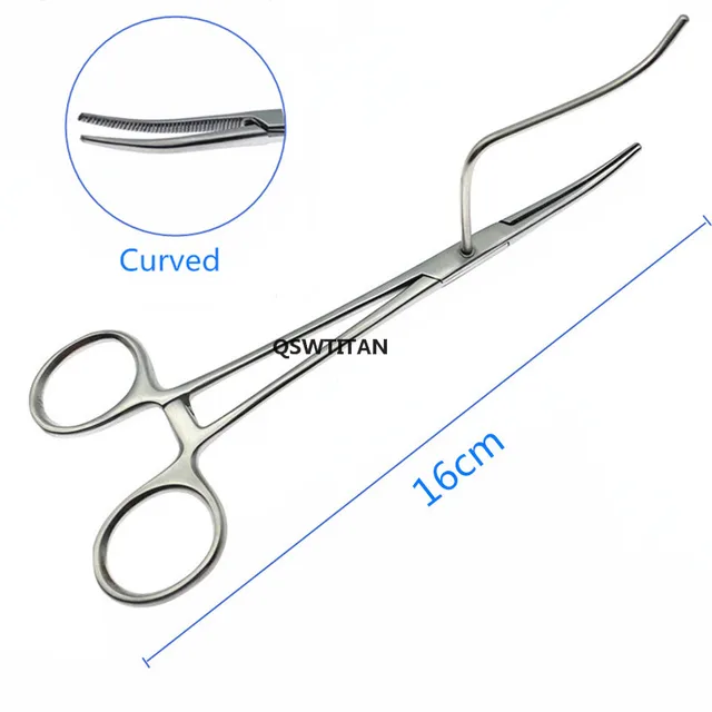 Cat Dog Animal Pet Sterilization Pliers Ligation Fixed Forceps Ovary Ligation Sterilization Pliers Veterinary Sterilization Tool 16cm  Curved