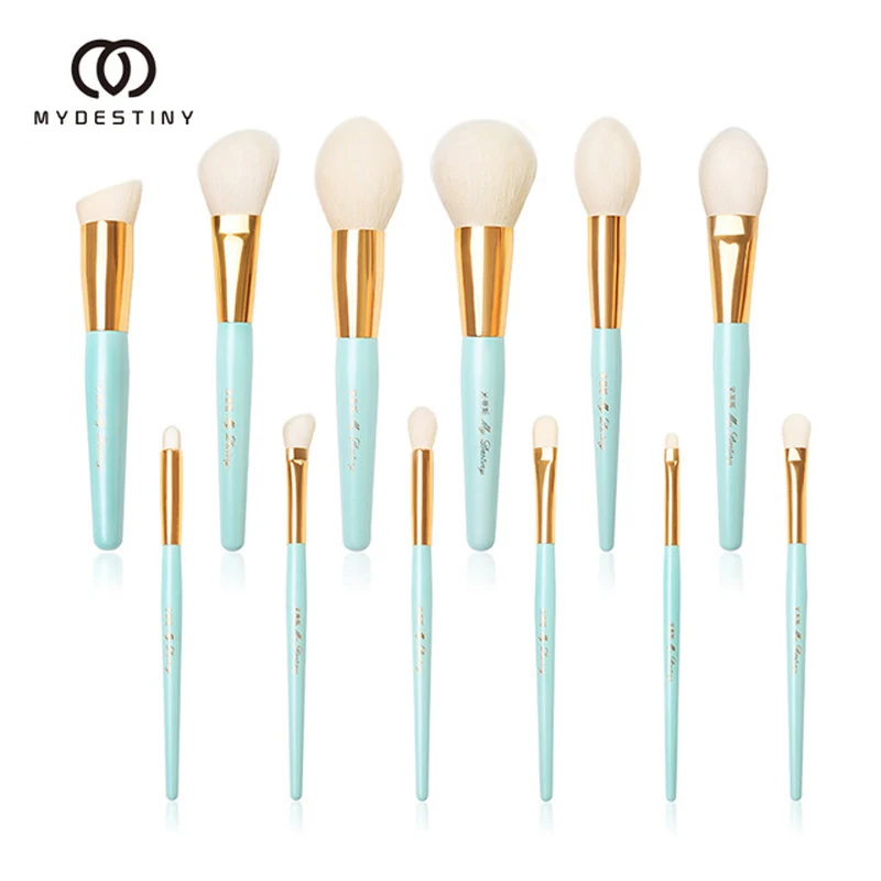 

Makeup Brushes set professional 12 pcs goat hair Make up Cosmetic brush kit tools foundation eye shadow concealer wood handle