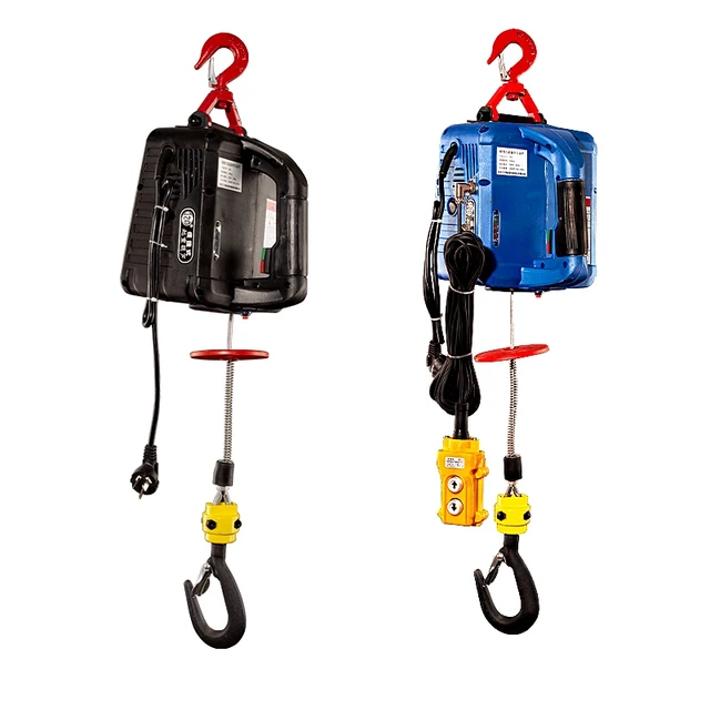 $156.4 500KG 7.6M Portable electric winch hand winch traction block electric steel wire rope lifting hoist towing rope