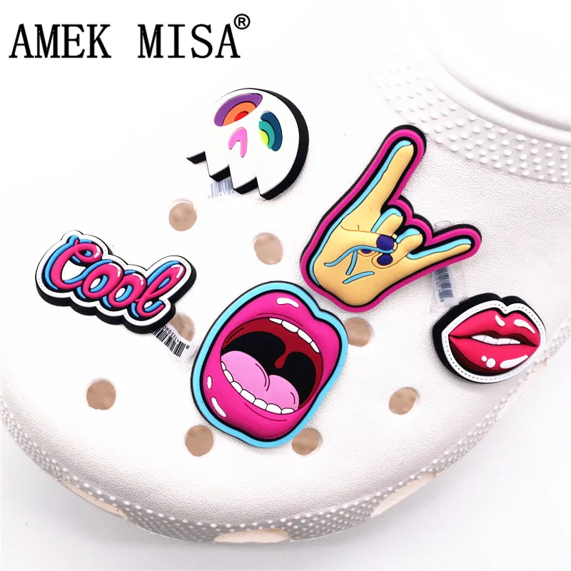 Shoe-Decoration-Accessories Shoe Charms Croc Jibz Party Corna Original Rock-Style PVC