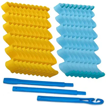 

No Heat Curling Curler For Long Hair Soft Silicone Curler With Styling Hook Reusable Portable Curling Iron