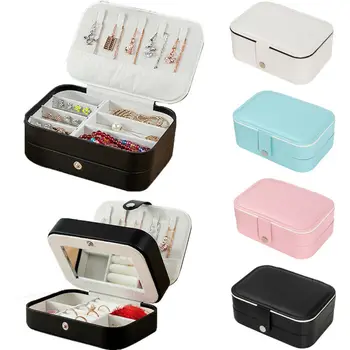 

2020 Sieraden Organisator Display Reizen Sieraden Dozen Draagbare Sieraden Doos Rits Lederen Opslag Joyeros Organizador de Joyas