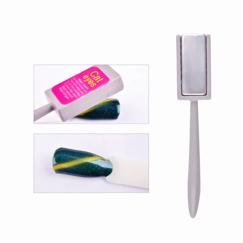 Double Headed Nail Art Magnet Stick Cat Eyes Magnet for Nail Gel Polish 3d Line Strip Effect Strong Magnetic Pen Tools - Цвет: B