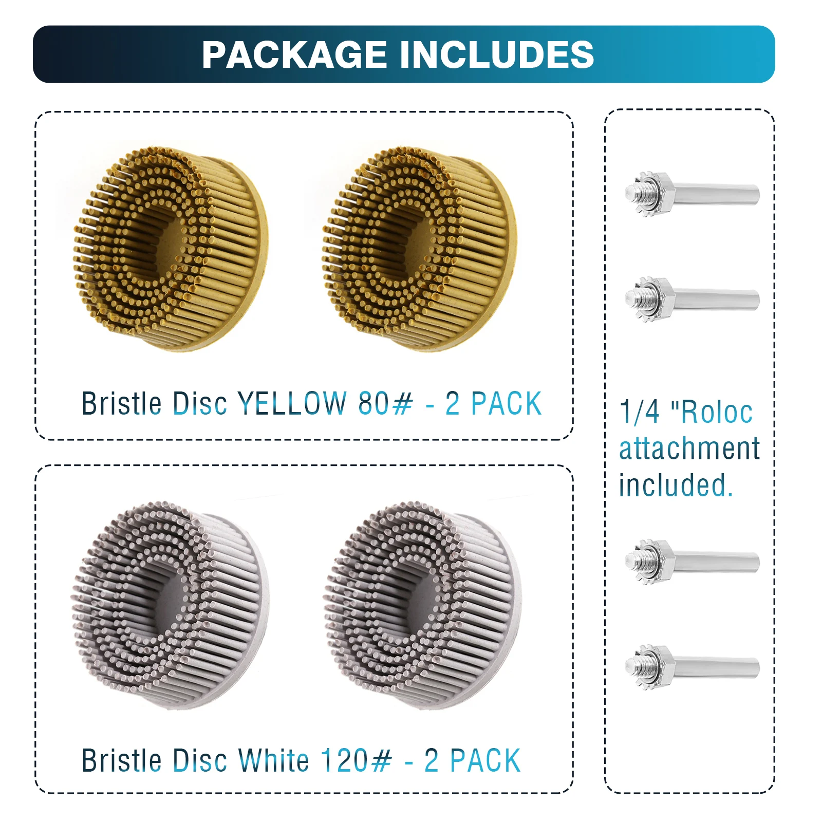 

4pcs 2Inch Emery Rubber Abrasive Brush Grit 50 80 120 Radial Bristle Disc Dremel Accessories