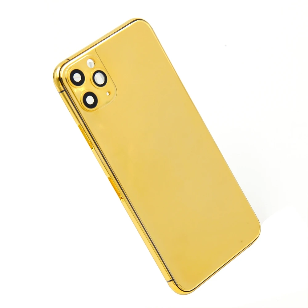 24KT позолоченный корпус для телефона 11/11 Pro/11 Pro Max сменная Крышка задняя крышка