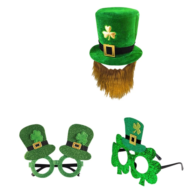 

St. Patrick's Day Halloween Irish Costume Leprechaun Costume 3 Piece Set Party Accessories - Includes St. Patty's Day Leprechaun