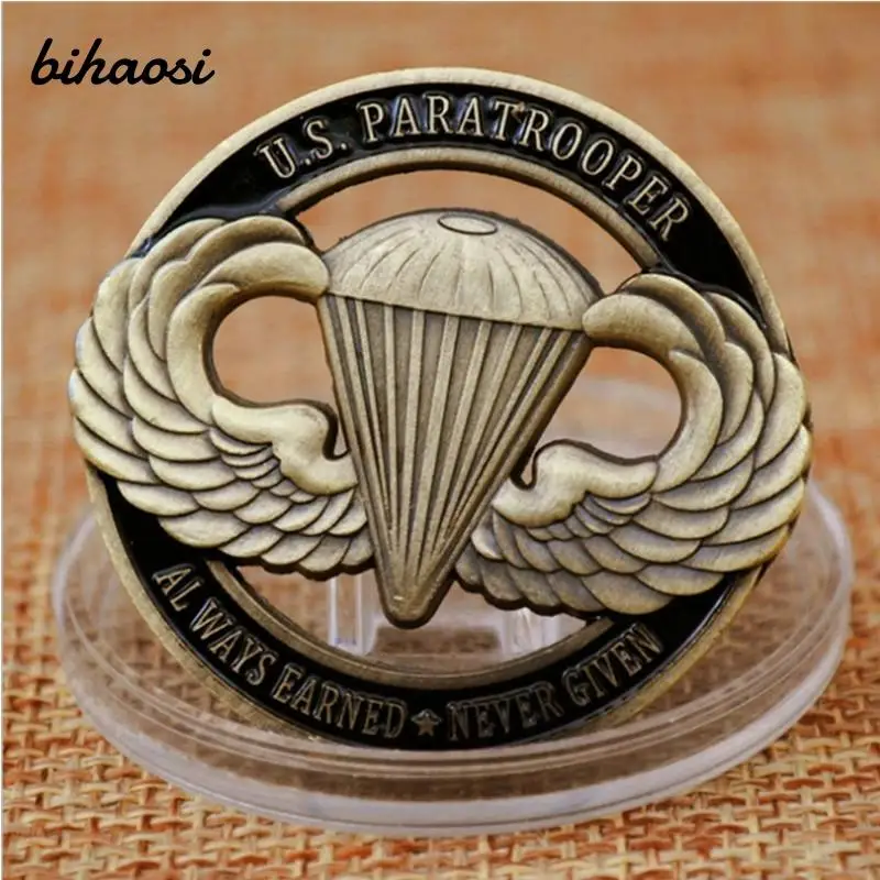 

Paratrooper relief crafts challenge coin coin commemorative coin American paratrooper challenge collection air force coin capsul