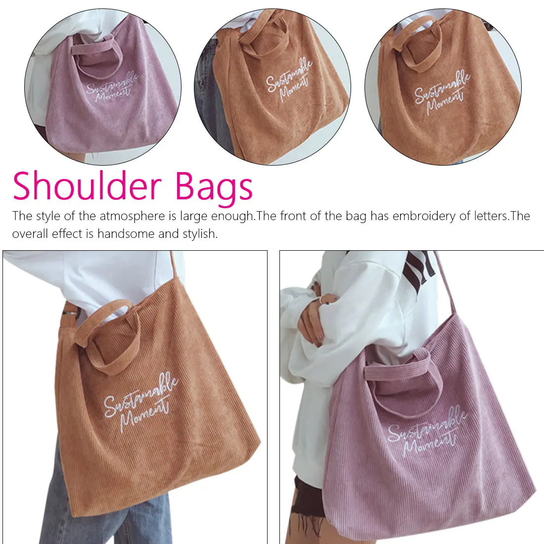 5 цветов женская простая вышивка письмо через плечо Вельветовая холщовая сумка-мессенджер сумки женские