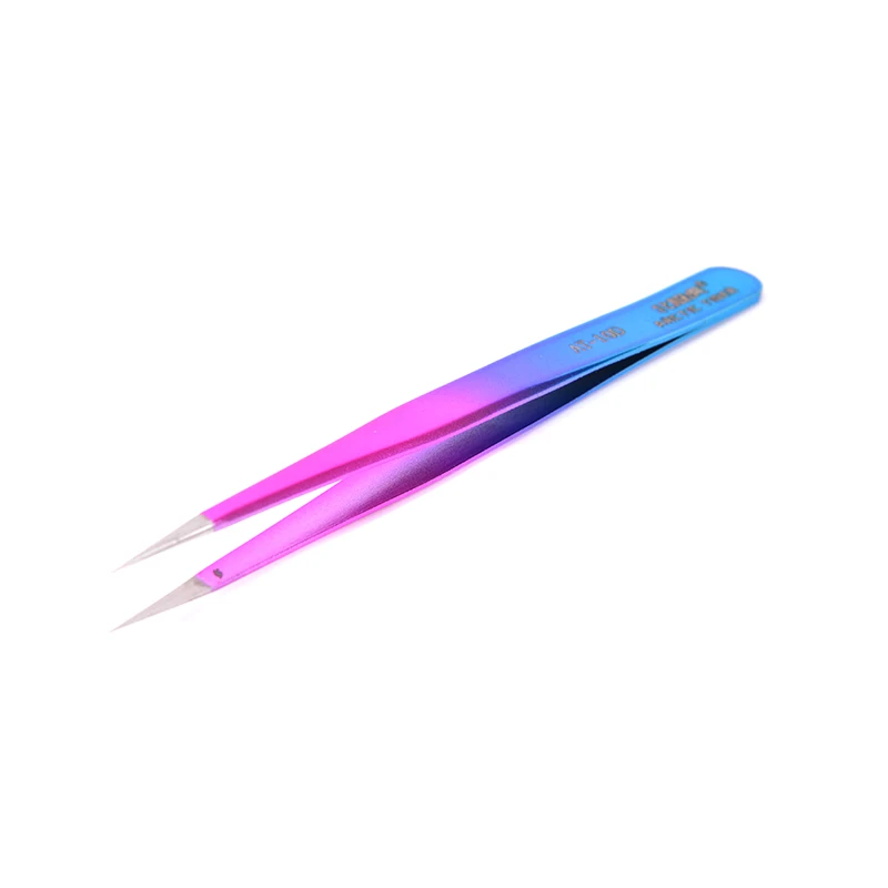 10D 1pcs Curved Straight Tweezers Rainbow Eyelash Extension Nails Decor Picker Dead Skin Remover Manicure Makeup Nail Tools - Цвет: 10D