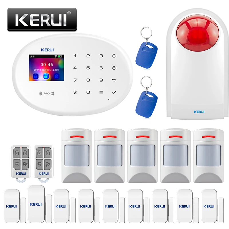 Беспроводная система охранной сигнализации KERUI W20 Wi-Fi GSM 80 дБ rfid-карта |