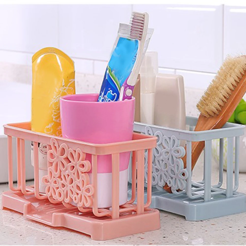 Kitchen Organizer Holder Container Bathroom Storage Accessory Kitchen Sink Brush Convenience Sponge Storage Basket Practical