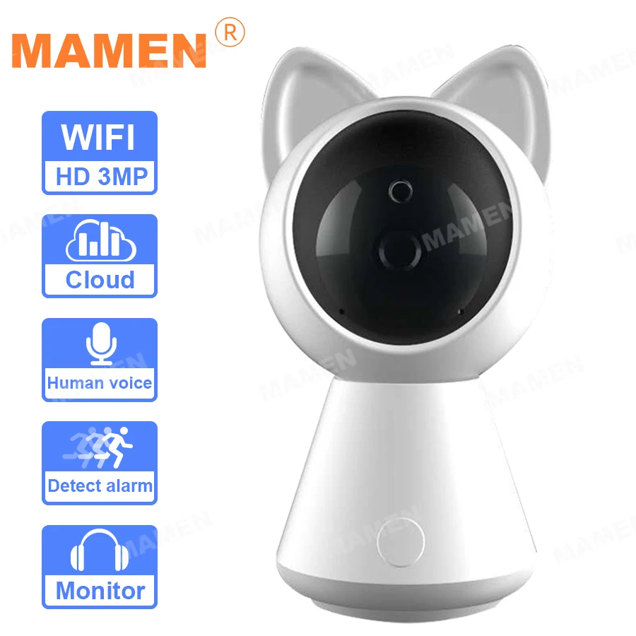 3MP Full HD Беспроводной IP Камера Wi Fi CCTV Wifi мини сети видеонаблюдения камера с функцией автоматического слежения