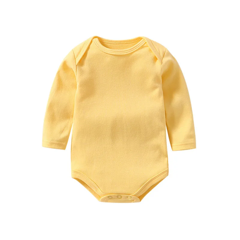 Yellow Боди для малышей; комбинезон для новорожденных мальчиков; комбинезон с длинными рукавами; Комбинезоны для маленьких девочек; боди для малышей - Цвет: Yellow