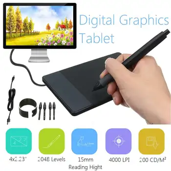 

Graphic Drawing Tablet for Illustrator 4x3 inches Large Active Area Digital Drawing Pad with pen For Artists