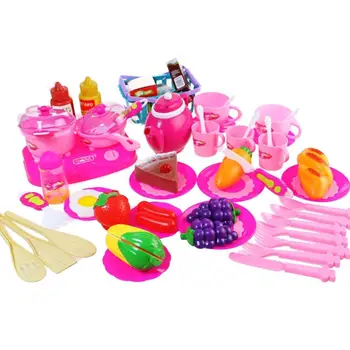 

54PCS Creative Simulate Kitchen Slicing Toy Set Kid's Fruit Vegetable Cooking Play- House Toy Festival Birthday Gift Prize