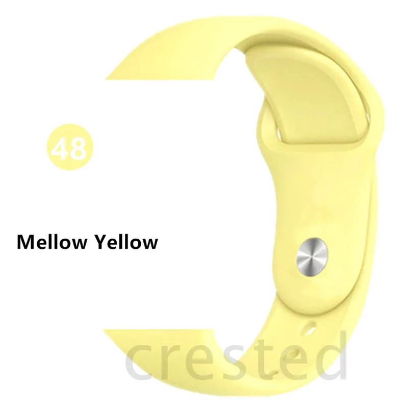 Ремешок для apple watch, ремешок для apple watch 5, 4, 3, iwatch, ремешок 42 мм, 44 мм, 38 мм, 40 мм, браслет Correa, силиконовый ремешок для часов, ремень, аксессуары - Цвет ремешка: Mellow yellow
