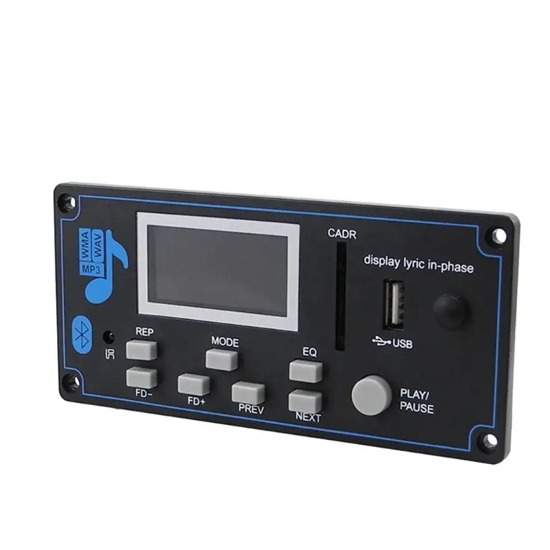 12V ЖК-дисплей Bluetooth MP3 декодер доска Поддержка FM радио AUX USB с текстами Дисплей