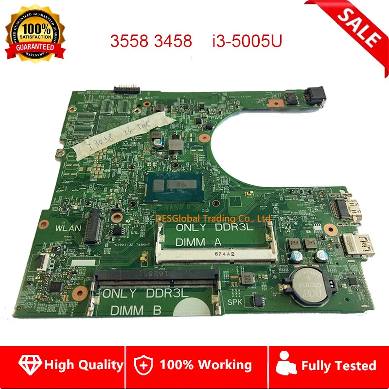 Best  CN-0PFT7H 14216-1 1XVKN For Dell Inspiron 15 3458 3558 Laptop Motherboard SR27G I3-5005U 0PFT7H PFT