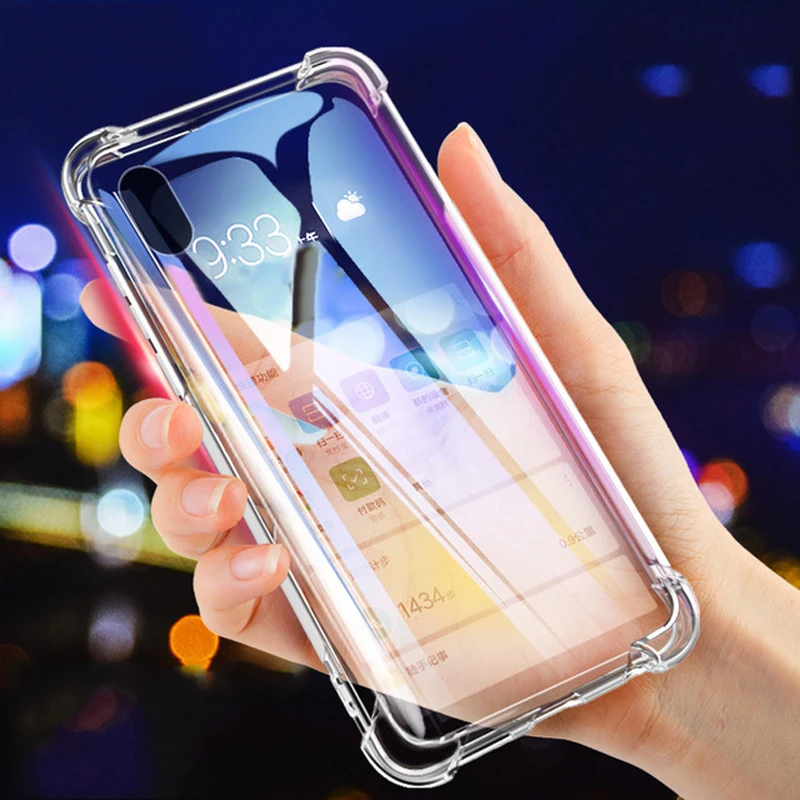

2019 new Shockproof Bumper Transparent Silicone Phone Case For iPhone X XS XR XS Max 8 7 6 6S Plus ，With Lanyard Hole