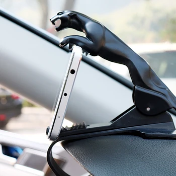 

360 degree rotation Upgareted leopard Shape Car Phone Holder Adjustable Dashboard Mount Clip Mobile Phone GPS Stand Bracket