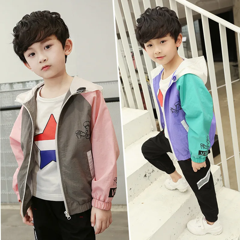 

BOY'S Coat Spring And Autumn 2019 New Style Wind Coat Cardigan Baseball Uniform Children Big Boy Korean-style Casual Fashion