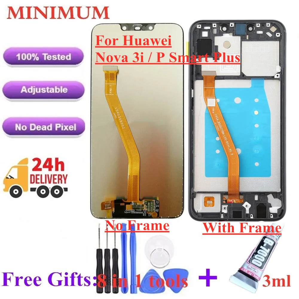 

For Huawei Nova 3i 6.3" LCD Display Touch Screen Digitizer Assembly With Frame For Huawei P Smart Plus INE-LX1 INE-LX2 INE-L21