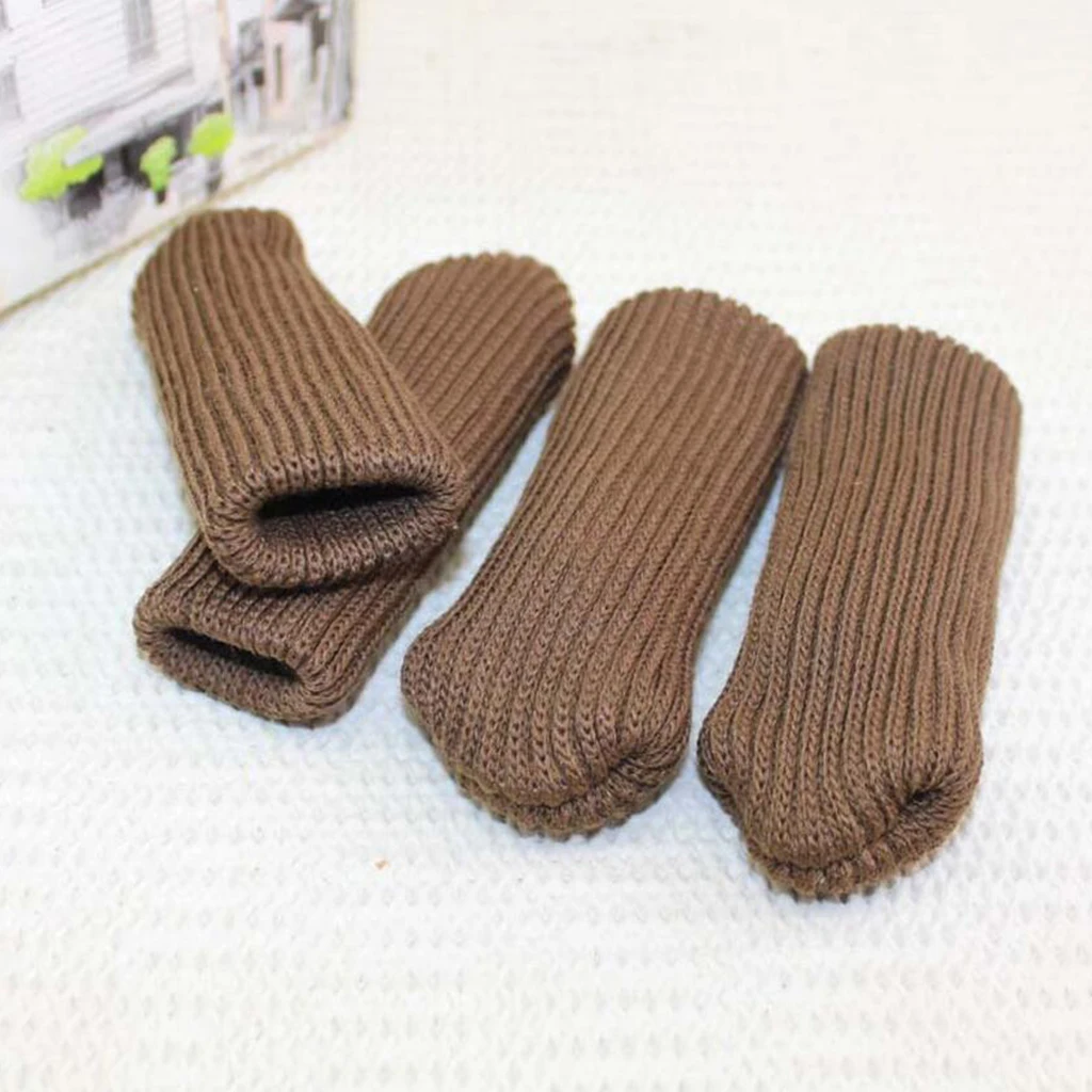 4 Pcs for Girth 9-18cm Furniture Feet Caps Covers/Knitted Chair Leg Socks Hardwood Floor Protector