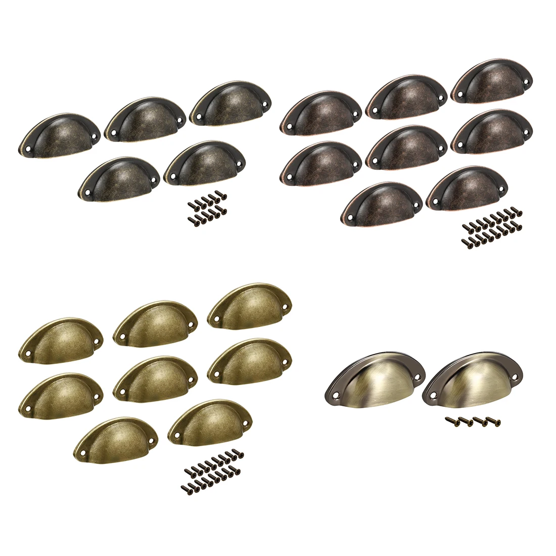 uxcell 2/4/8/20pcs Cup Drawer Pull Kitchen Cabinet Handle Antique Copper 66mm Hole Centers 81x35x18mm Cup Shell Shaped