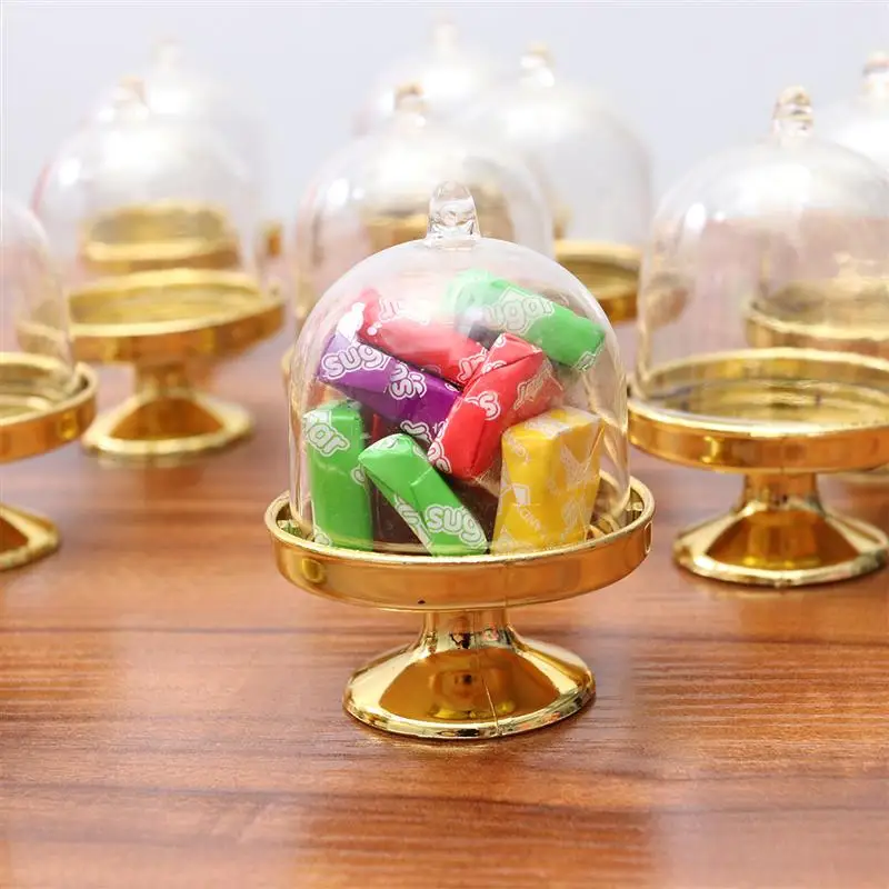 

24 Pcs Tray Modeling Shape Candy Boxes Party Favor Boxes Candy Holders Gift Boxes (Golden Base)