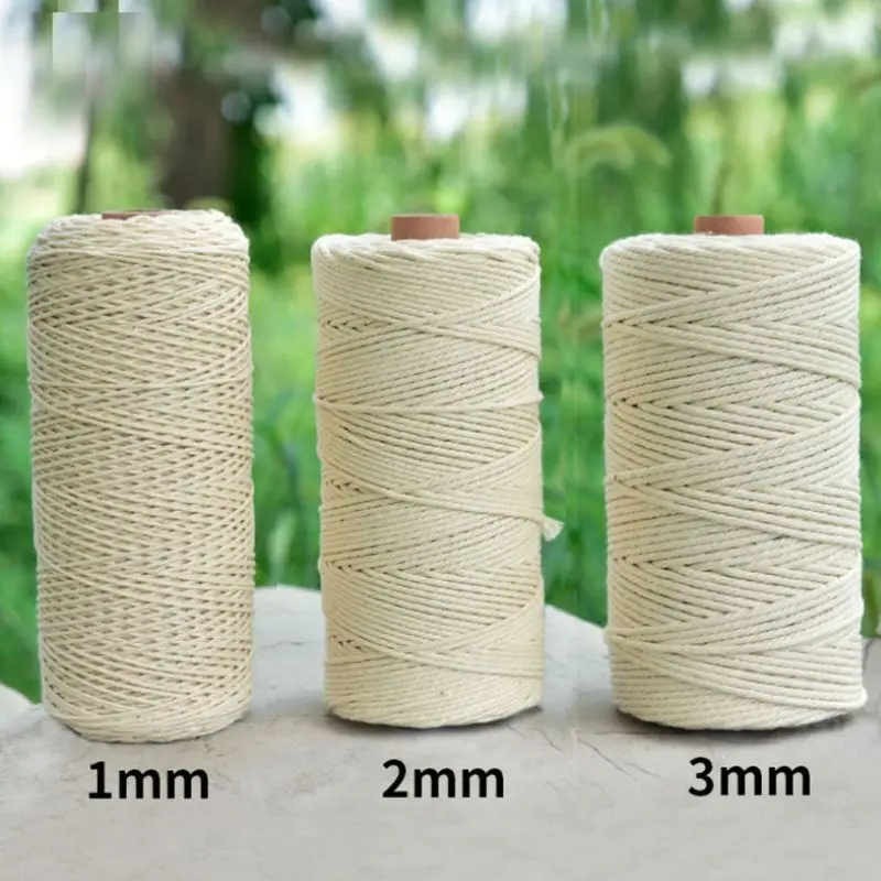 100/200/400 м натуральная плетеная хлопковая веревка Craft макраме ручной строка сделай сам, домашний, декоративный
