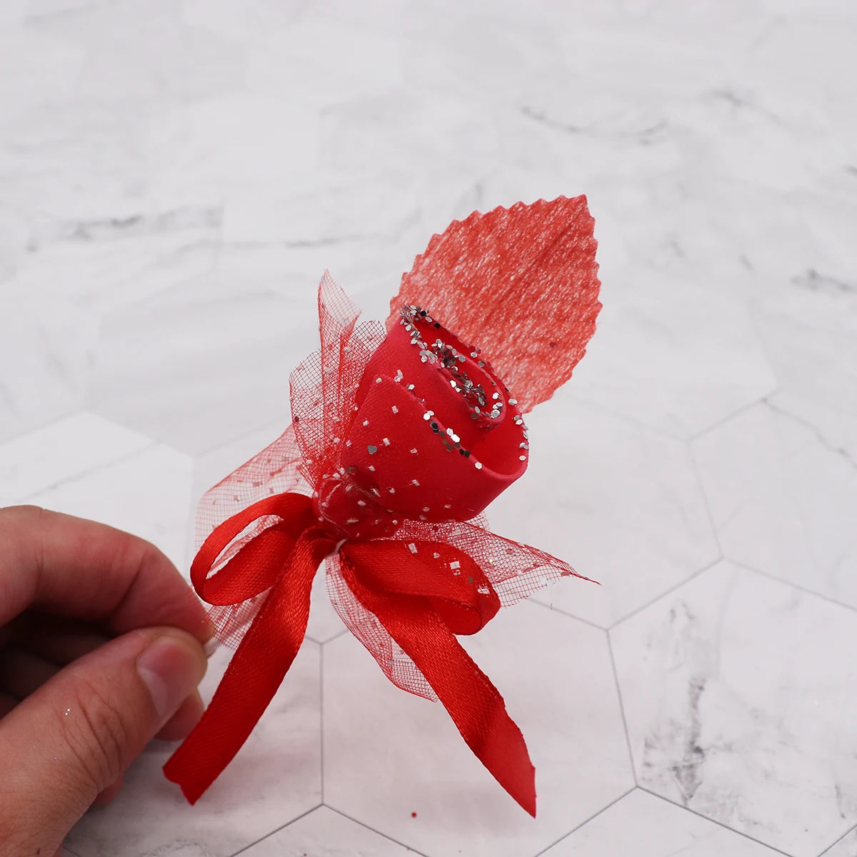 1pcs Foam Lace Rose Handmade Artificial Flowers Bouquet For Wedding Decoration DIY Scrapbooking Decorative Wreath Fake Flowers - Цвет: 3