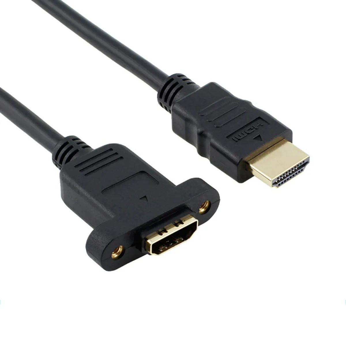 Compatível com Hdmi 90 Graus Ângulo Direito Panel Mount Soquete Cabo de Extensão Hdtv Parafuso Feminino para Masculino Painel Conector Cabo - Imagem 6