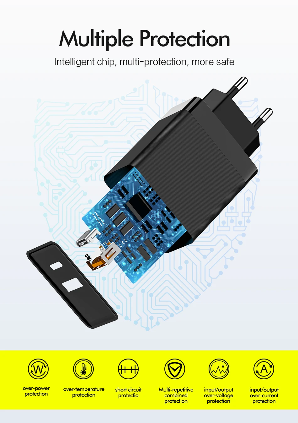 Быстрая зарядка 3,0 USB зарядное устройство адаптер ЕС Путешествия стены QC3.0 быстрое зарядное устройство для телефона для iPhone 8 11 Pro Max samsung S10 Plus Xiaomi