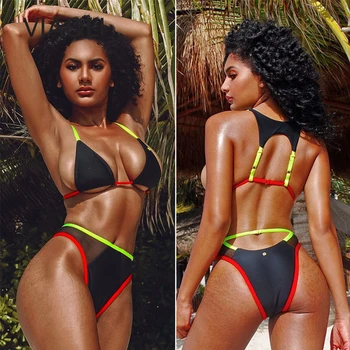 

New Pctchwork Bikini Women Swimsuits High Waist Push Up Padded Bathing Suit Hot Bikini Set Swimwear Beach two piece swimsuit