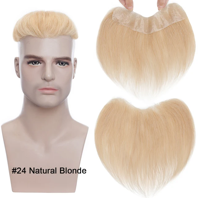 SEGO 4x18CM Thin Skin PU V Loop Men Hairpiece Indian Human Remy Hair Patch Replacement Handmade Real Hair pieces Length 15cm 24