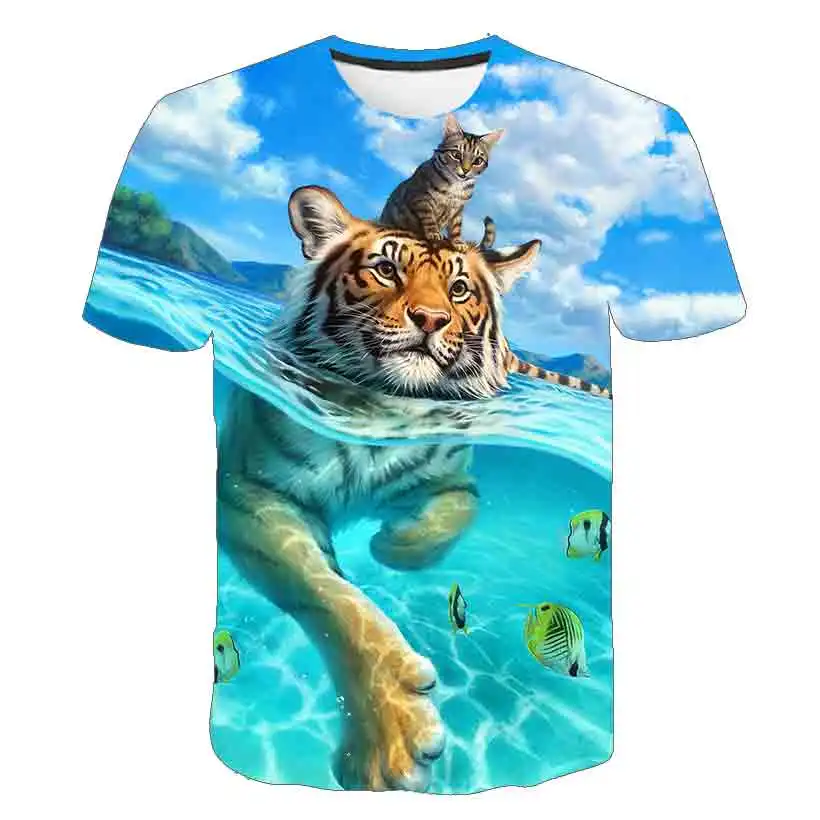 children's age t shirt	 Boys T Shirt Summer 3D Printed Tiger T-shirt Kids Funny Harajuku Fashion Top Boys & Girls Super Cool Animal Tee tops 2-16 Year red t shirt childrens	 Tops & Tees