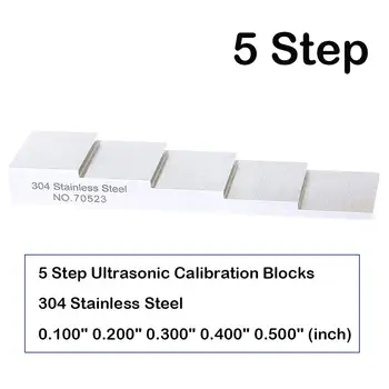 

5 Step 304 Stainless Steel Calibration Test Block 0.100" 0.200" 0.300" 0.400" 0.500" for Ultrasonic Thickness Gauge in NDT Test