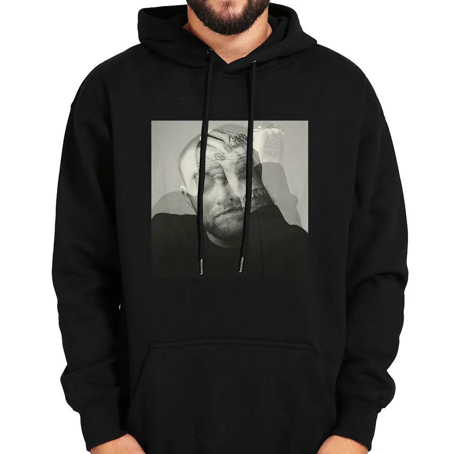 Толстовка с капюшоном Mac Miller черная бархатная теплая толстовка длинным рукавом и