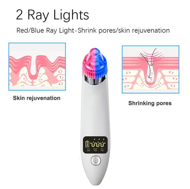 Blackhead Pore Vacuum LCD Display Electric Acne Pimple Remover Tools Vacuum Suction Black Spot Pore Cleaner Face Skin Care Tool 10
