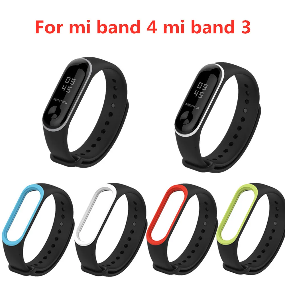 Спортивный ремешок для Mi Band 3 4 силиконовый наручных часов браслет miband аксессуары