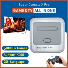 Super console x pro vídeo game console hd saída plug and play retro game console embutido 50000 + jogos para psp n64 ps1 dc snes