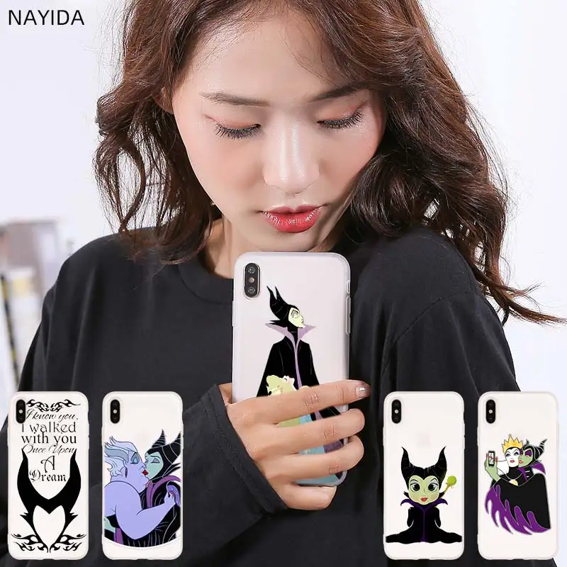 

NAYIDA Cases Silicone soft Cover for iPhone 11 Pro 2019 X XI XS Max XR 6 7 8 Plus SE 4 5 S Maleficent Sleeping Beauty princess
