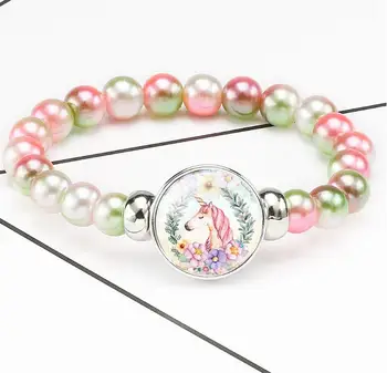 

ejg Children's Cartoon Unicorn Beaded Jewelry Bracelet