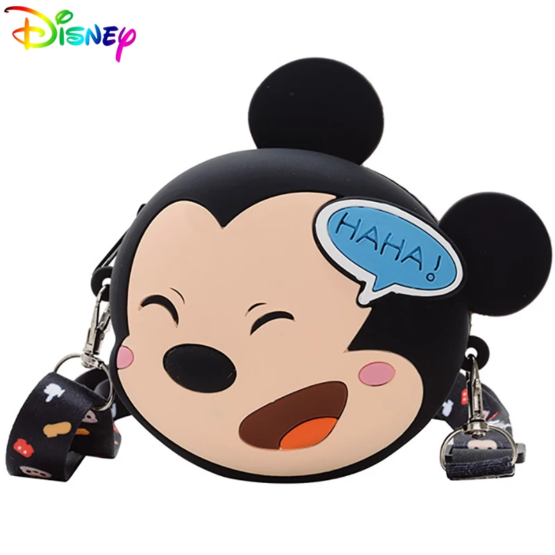 Disney Cute Girls Minnie Mouse Silica Gel Coin Purse Parent-child Mickey Cartoon Small Shoulder Bags For Women Fashion Packages