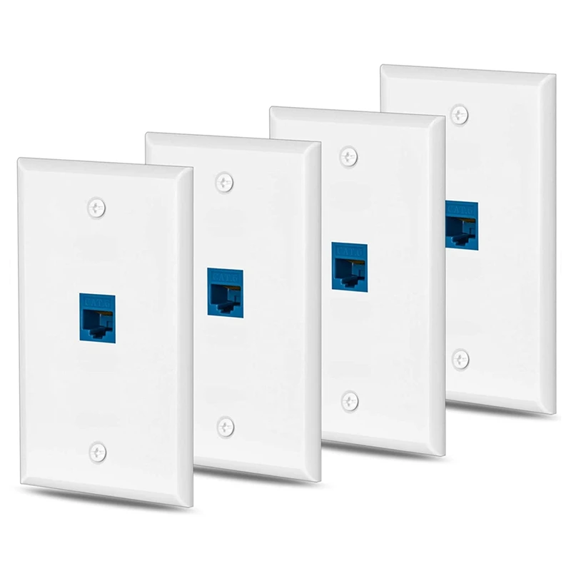 Placa de pared Ethernet Cat6 salida de 1 puerto red RJ45 acoplador de 
